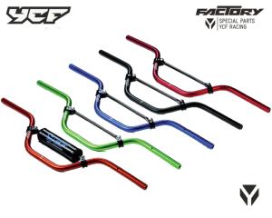 GUIDON YCF ALUMINIUM BAS - NOIR (LARGEUR: 740mm / DIAMETRE:22mm)