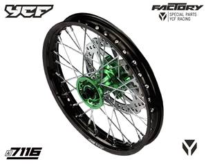 ROUE AVANT ALU 12' - MOYEU CNC VERT