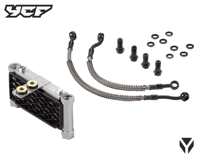 KIT COMPLET RADIATEUR HUILE POUR MOTEUR YX 150 type KLX banjo M10/8