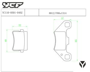 PLAQUETTES SIMPLE PISTON POUR YCF 2006