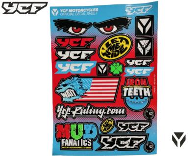 STICKERS LOGO YCF (PLANCHE A4)