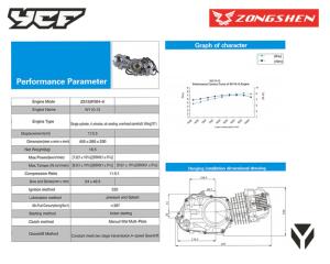 MOTEUR COMPLET ZONGSHEN110CC DEMARREUR ELECTRIQUE MANUEL 4VITESSES